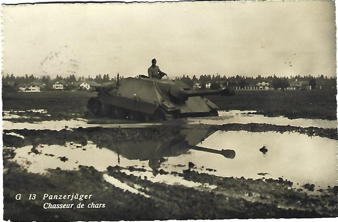 Cartoline postali: Panzerjäger Militär   Stempel Kaserne Thun – Usato da Wetzikon ZH venduto da Brulu100