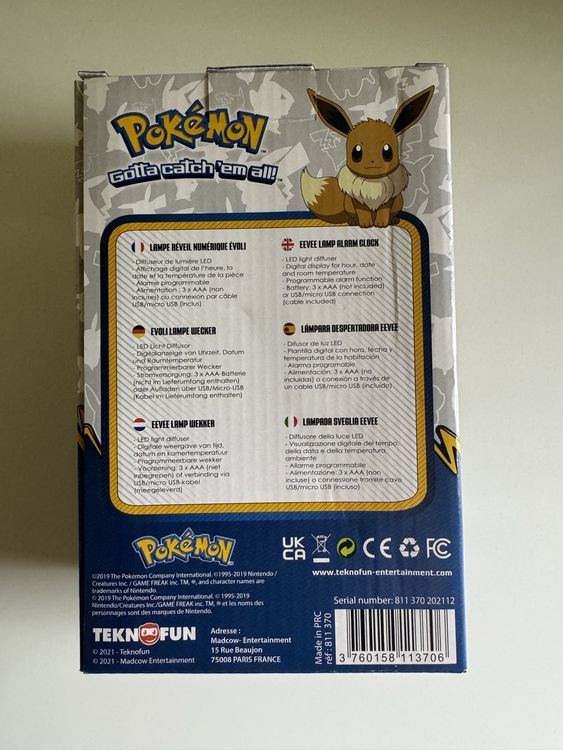 Pokémon Lamp Alarm Clock Eevee Kaufen auf Ricardo