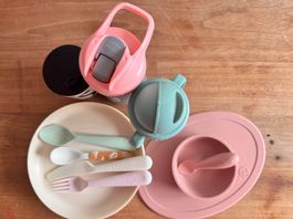 Esslern-Set, Teller, Besteck, Trinkbecher, Top Zus...