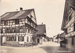 Oberstammheim (Zch.) Dorfbild mit Riegelbauten. 1964