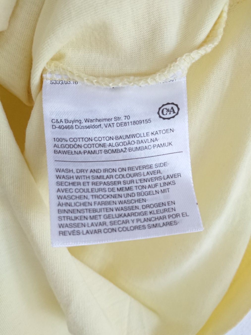 C&A T-shirt: Shirt Clockhouse Gr. S Hellgelb 100% Baumwolle – Usato da Hallau venduto da CHACLA 2