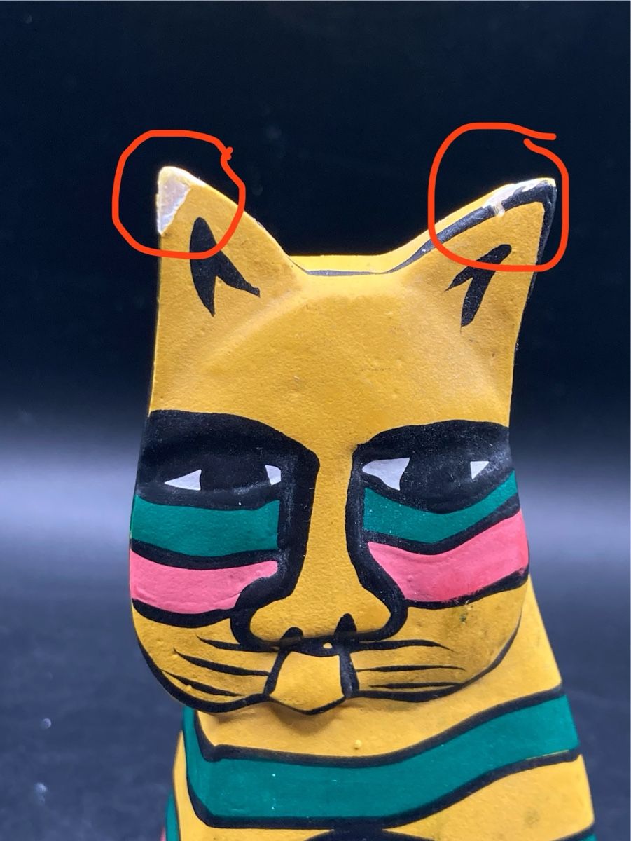 Statuette: Bunte handbemalte Laurel Burch Holz-Katze, Vintage – Usato da Vinelz venduto da Viewfinder84 6