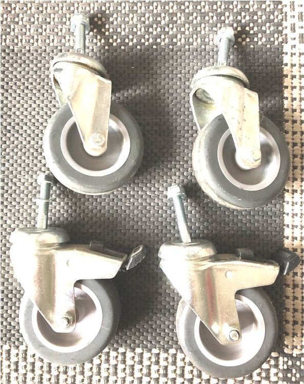 MÖBEL-, SCHWERLAST- ROLLEN - 4 STÜCK, 2 Davon Mit Stopper (Gebraucht