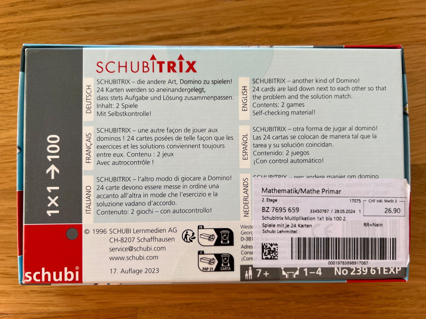 Schubi Lernmedien Spiele: "Schubitrix" Multiplikationsspiel – Neu und originalverpackt aus Dübendorf von FLA5H 1