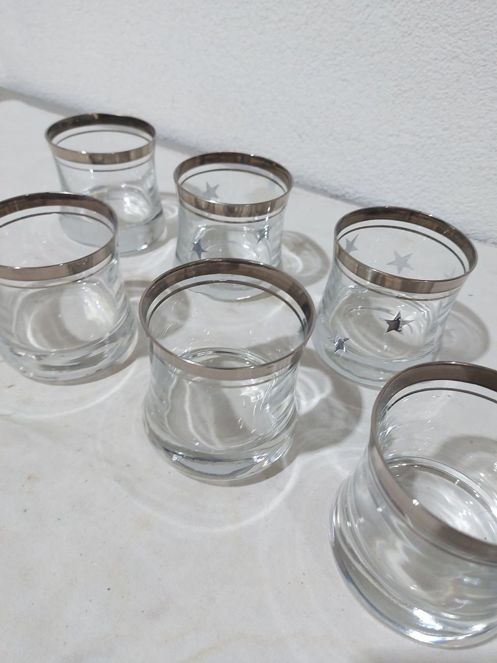 Bicchieri: 6er Set edle Gläser mit Silberrand & Sternenmuster – Usato da Rheinau venduto da profitronic.shop 3