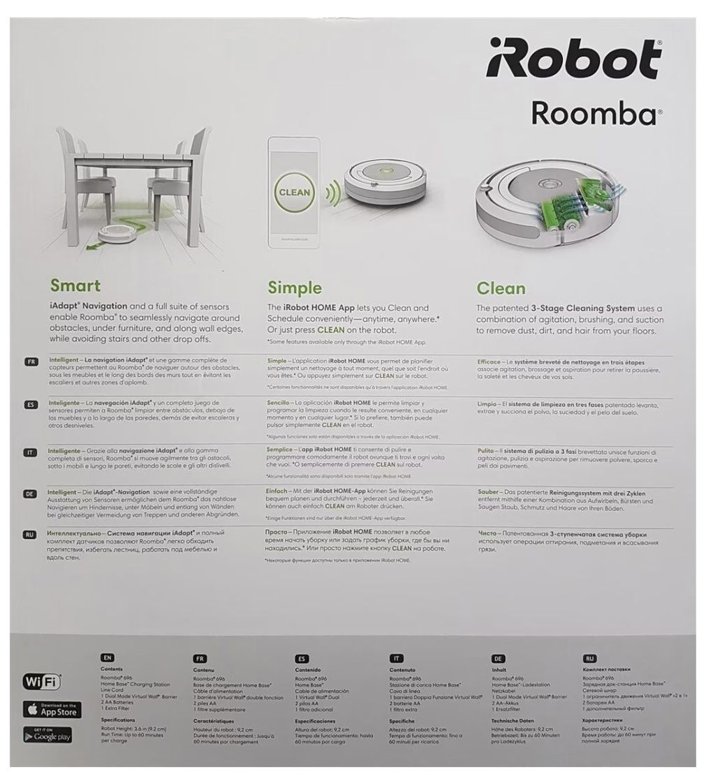 Irobot Aspirapolveri & Accessori: iRobot Roomba 696 – Nuovo (secondo la descrizione) da Erlenbach ZH venduto da dag_2zh6 1