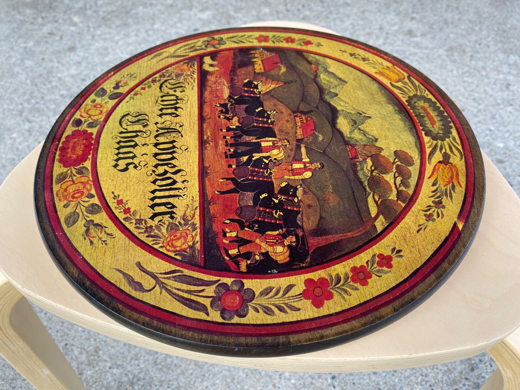 Campanacci mucche: schöner Holzteller Appenzeller Käse – Usato da Feldbach venduto da Olive1 3