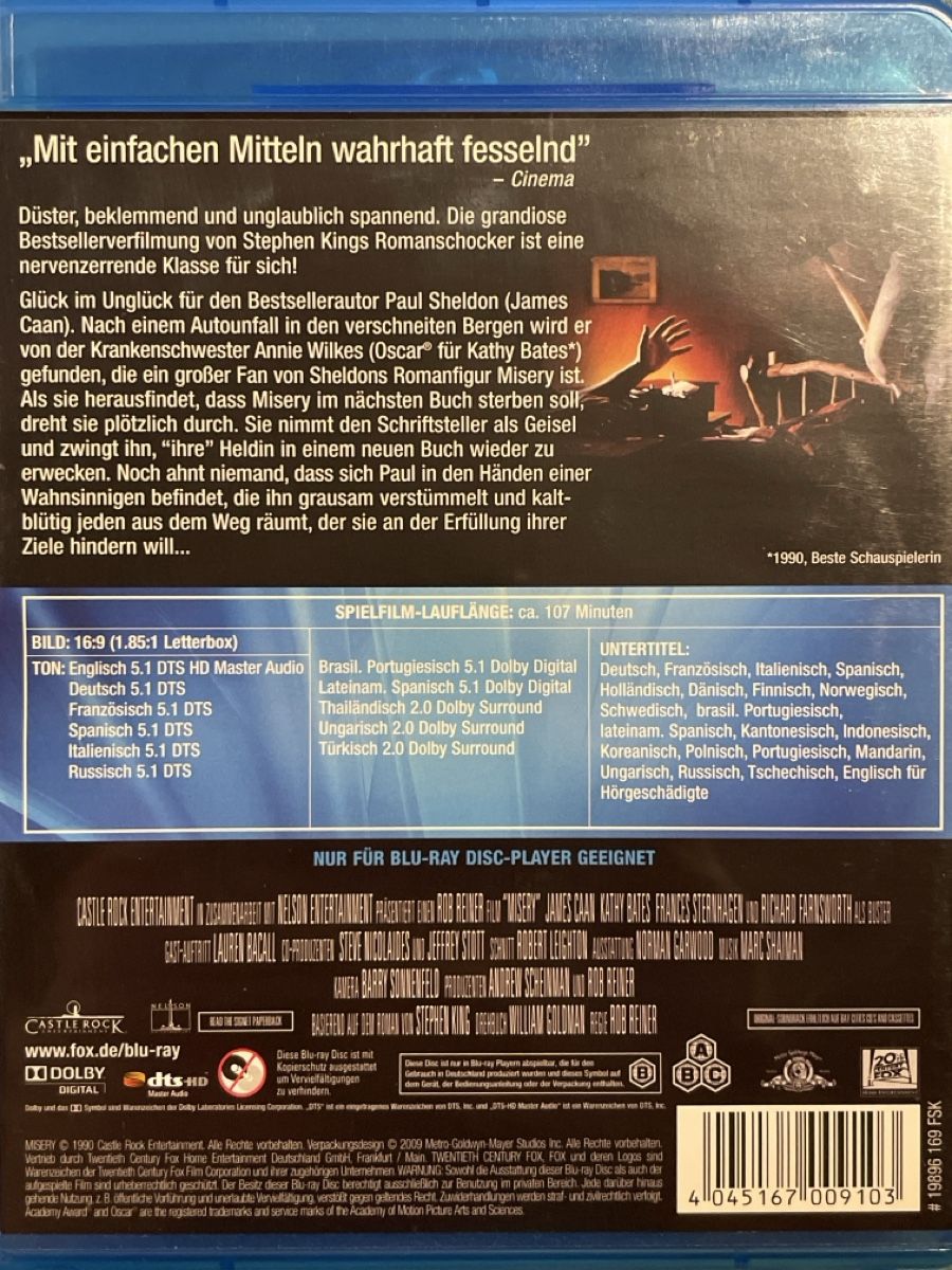 Tutti i DVDs: Misery (1990) – Nuovo (secondo la descrizione) da Waldenburg venduto da Gonzo8 1