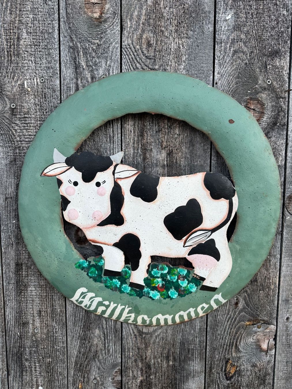 Schilder: Schild, Willkommen mit Kuh – Gebraucht aus Sachseln von BONATI01