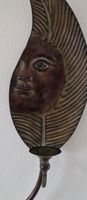 Kerzenständer Wanddeko Sonne/Gesicht, Metall, Vintage 2Stk