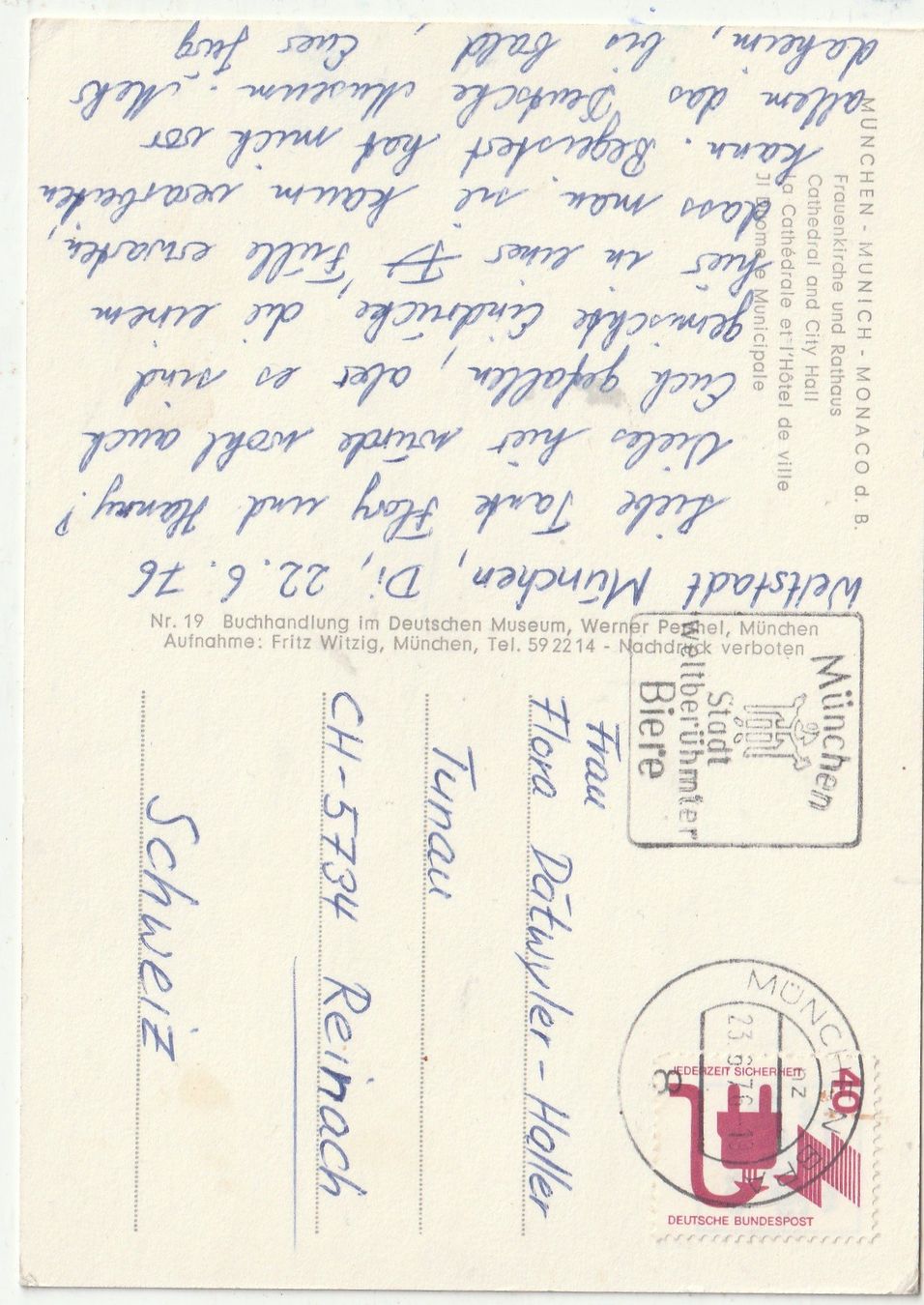 Cartoline postali: München Teilansicht – Usato da Lumbrein venduto da made02 1