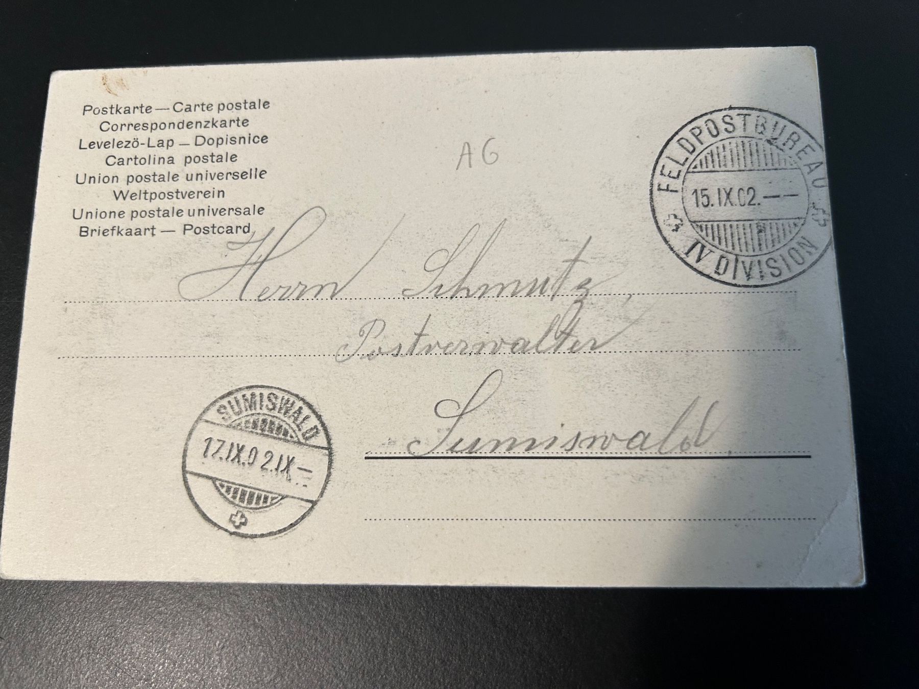 Cartes postales: Ansichtskarte/Postkarte von 1902 Aarau.Feldpost.. – D'occasion à Bern par Ricehportsatakard 3