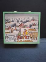 Winter Mini Bild Senn Màdchen Ziegen Haus ** 11