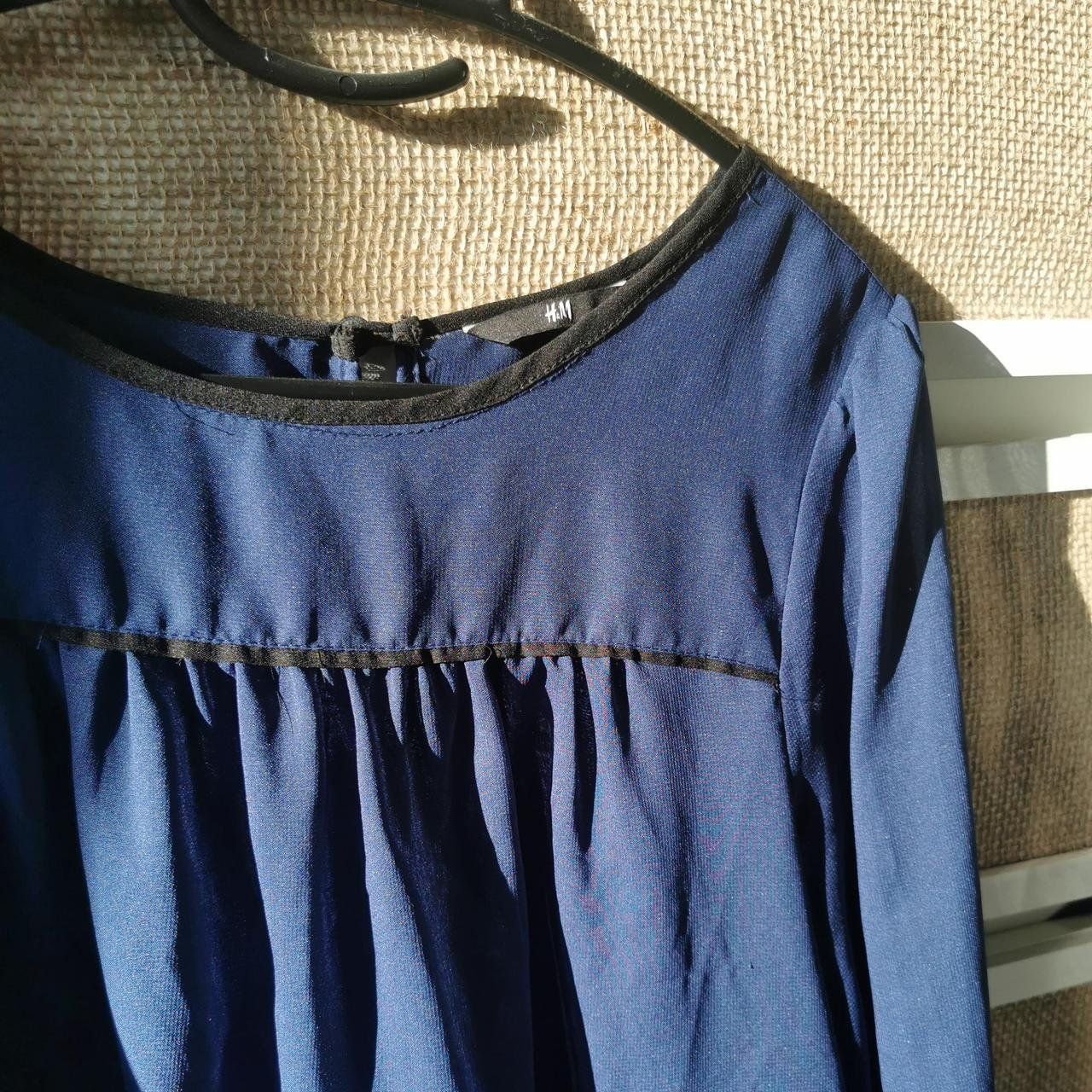 H&M Blusen: H&M Transparentes Langarm Blousen Top Navy – Neu (gemäss Beschreibung) aus Ringgenberg BE von Vinyl.Love 1