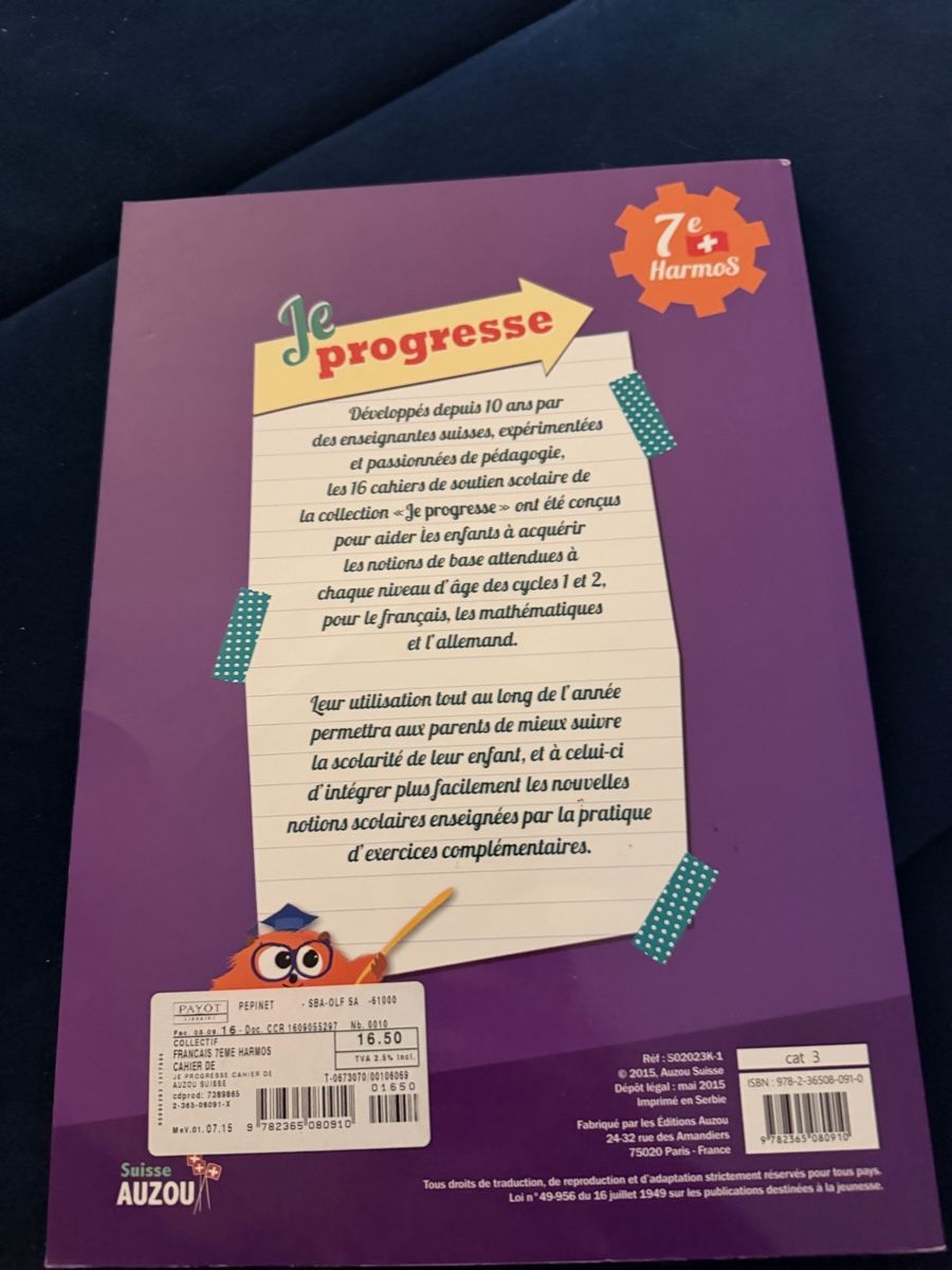 Libri: Je progresse en français 7eme harmos – Usato da Le Landeron venduto da Seraphine3 1