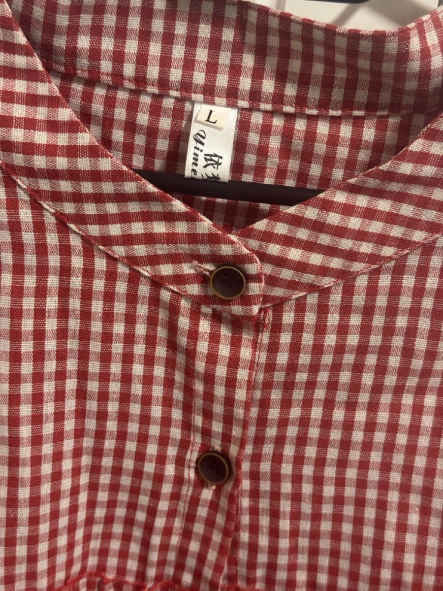 Blusen: Red Gingham Puff Sleeve Blouse - Size L – Gebraucht aus Luzern von amfs3 2