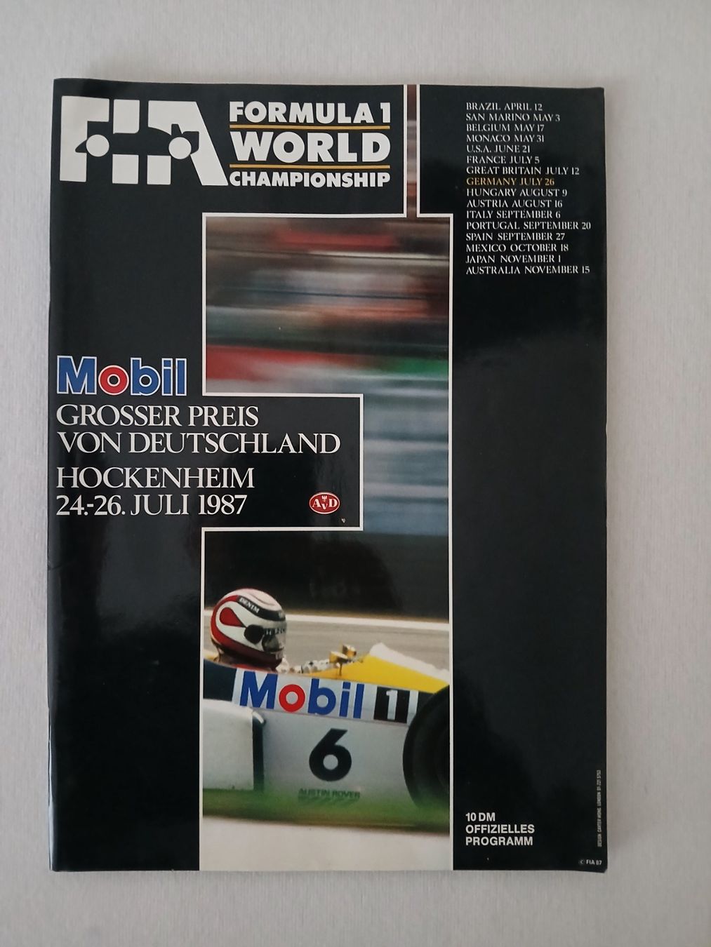 Riviste & Magazine: Programmheft Formel 1; GP Deutschland, Hockenheim 1987 – Usato da Aarburg venduto da Hktm