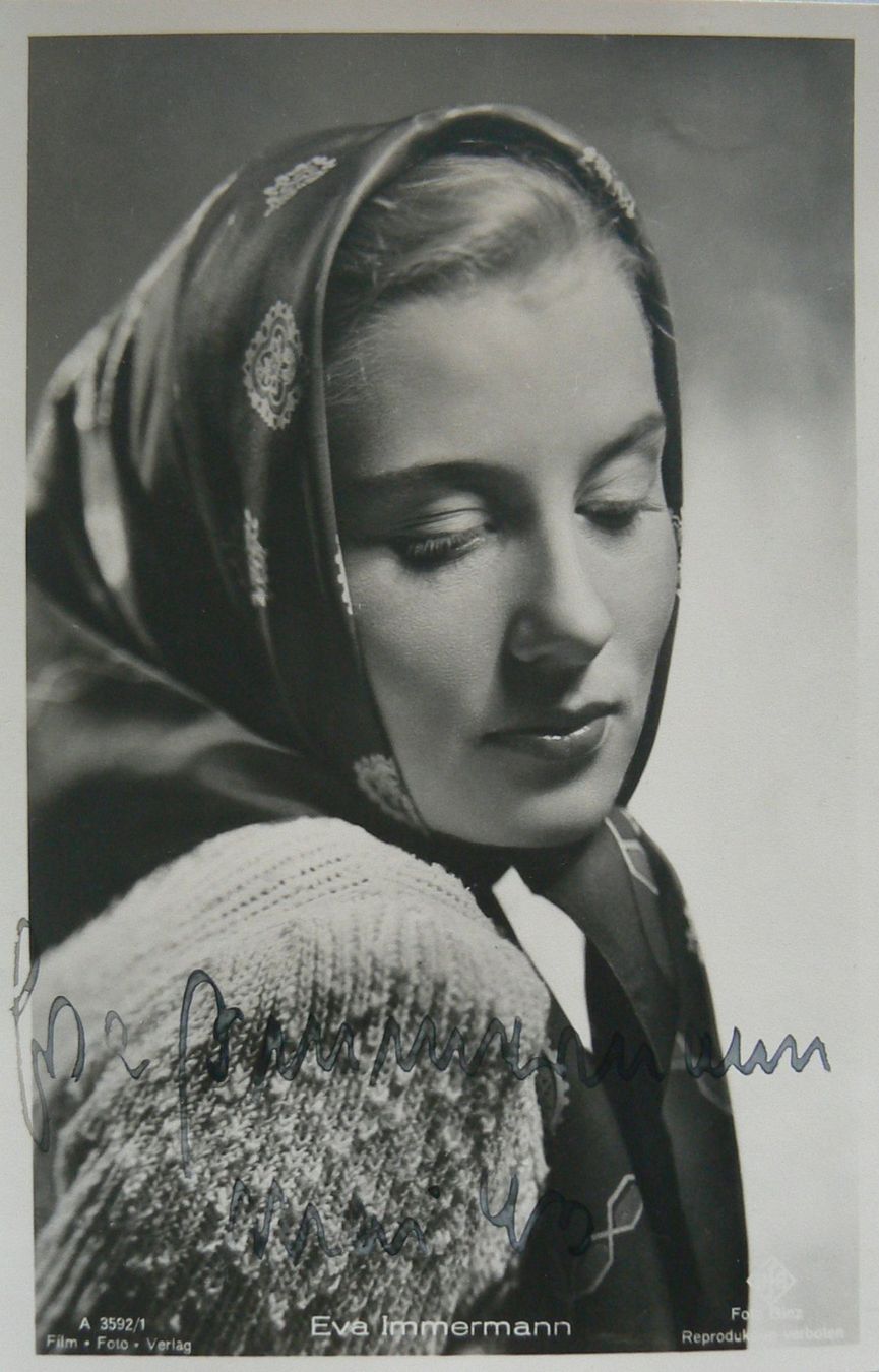 Autografi: Eva Immermann (1913-2000) Schauspielerin - Autogramm – Usato da Dietikon venduto da cyranos.ch