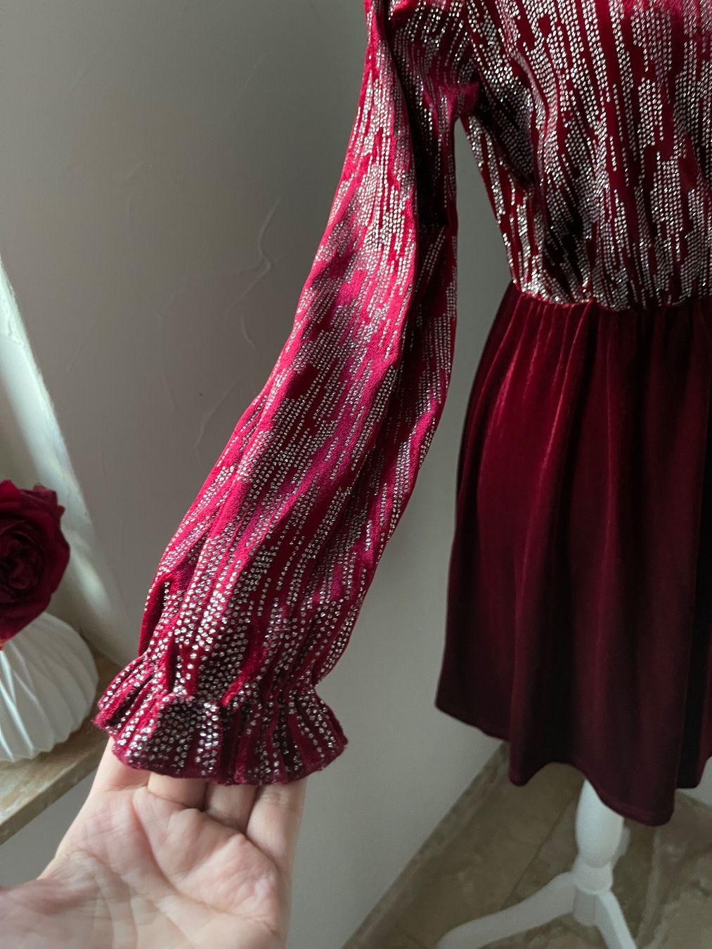 Shein Vestiti: Samtkleid V-Aussnitt mit Glitzer S – Nuovo (secondo la descrizione) da Dietikon venduto da Nieselchen 3