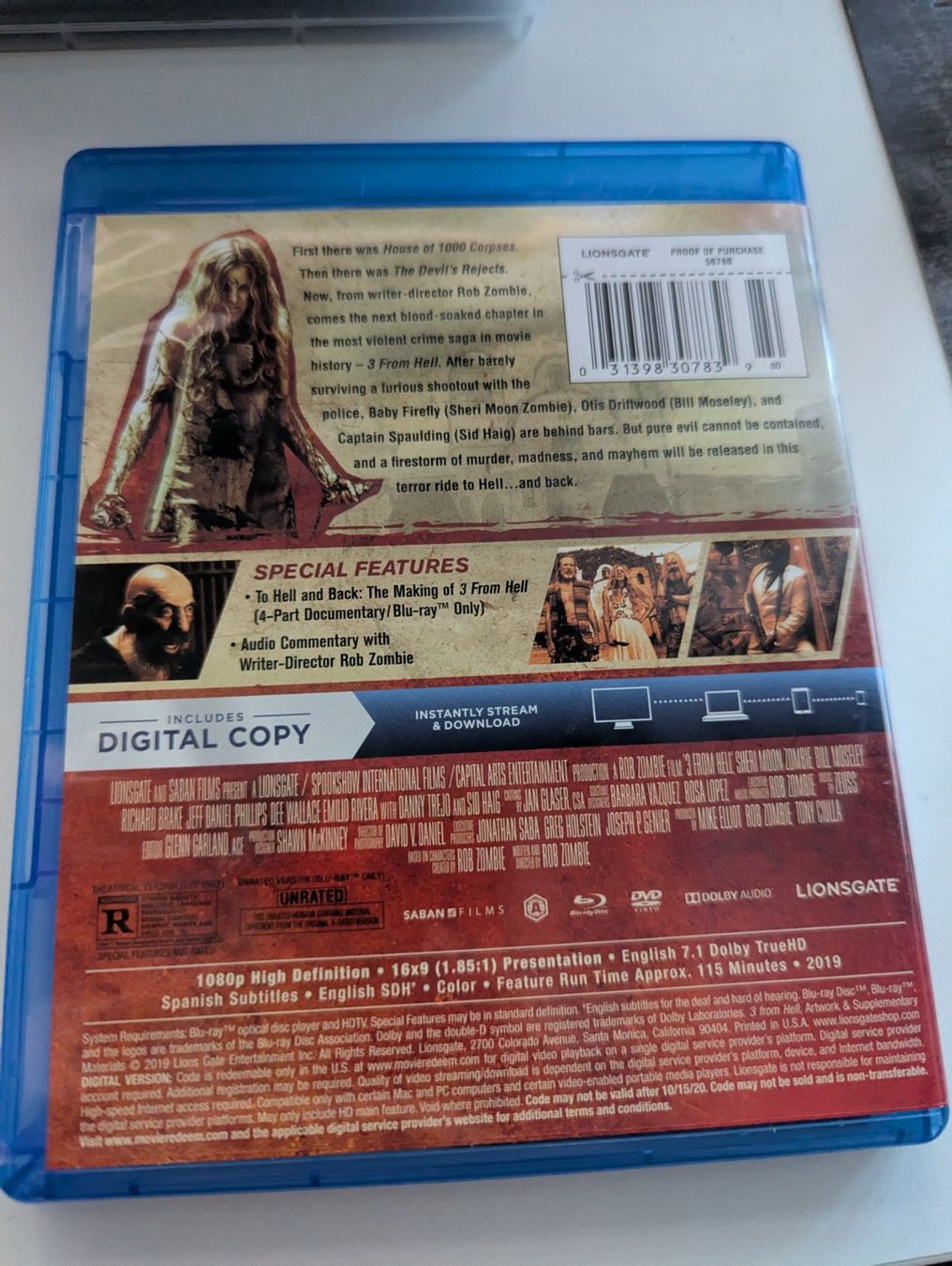 Tutti i DVDs: 3 From Hell - Rob Zombie Horror Blu Ray DVD – Usato da Hünenberg See venduto da SpecialEditionGaming 2