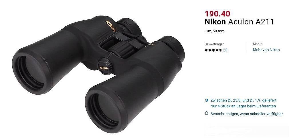 Nikon Binocoli: Nikon 10x50 Aculon A211 – Usato da Menzingen venduto da S.F.T