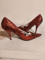 DAMEN HEELS PUMPS 39 ROT GLITZER SEXY WIE NEU NUR ANPROBIERT