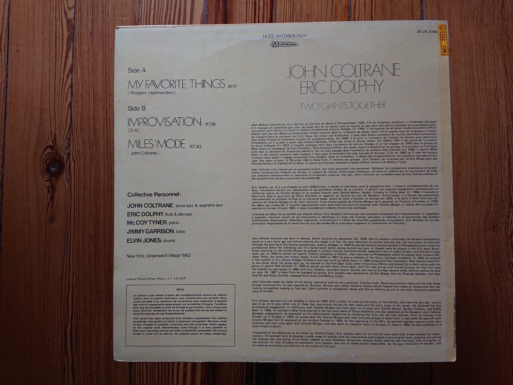 Dischi in vinile: JOHN COLTRANE, ERIC DOLPHY - Two Giants Together (LP, 1976) – Usato da Genève venduto da othhei 2
