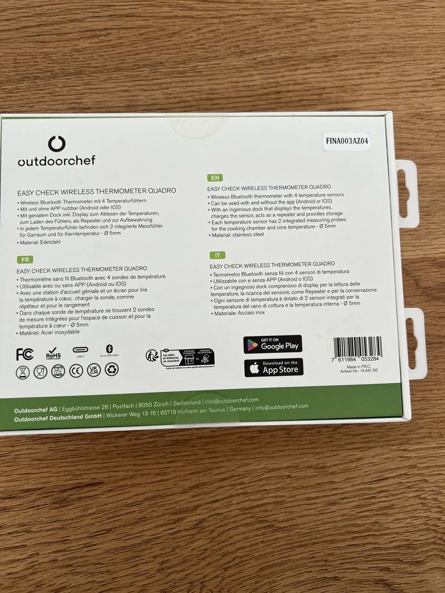 Outdoorchef Altro per la casa: Outdoorchef Easy Check Thermometer Quadro – Nuovo e nell'imballaggio originale da Selzach venduto da Andre.1985 1