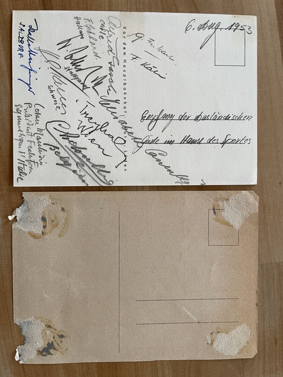 Cartoline postali: AK von Turnfest Hamburg 1953 – Usato da Rümlang venduto da Kartenpost1 1