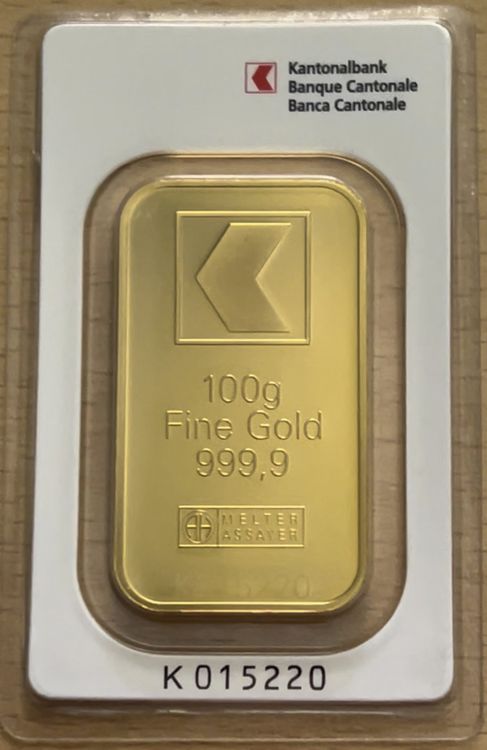 100 Gramm Goldbarren - Fine Gold 999.9 - Zertifiziert | Kaufen auf Ricardo
