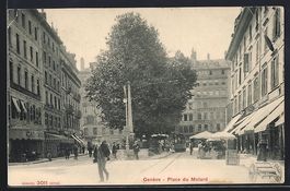 AK Genève, Place du Molard, 1906