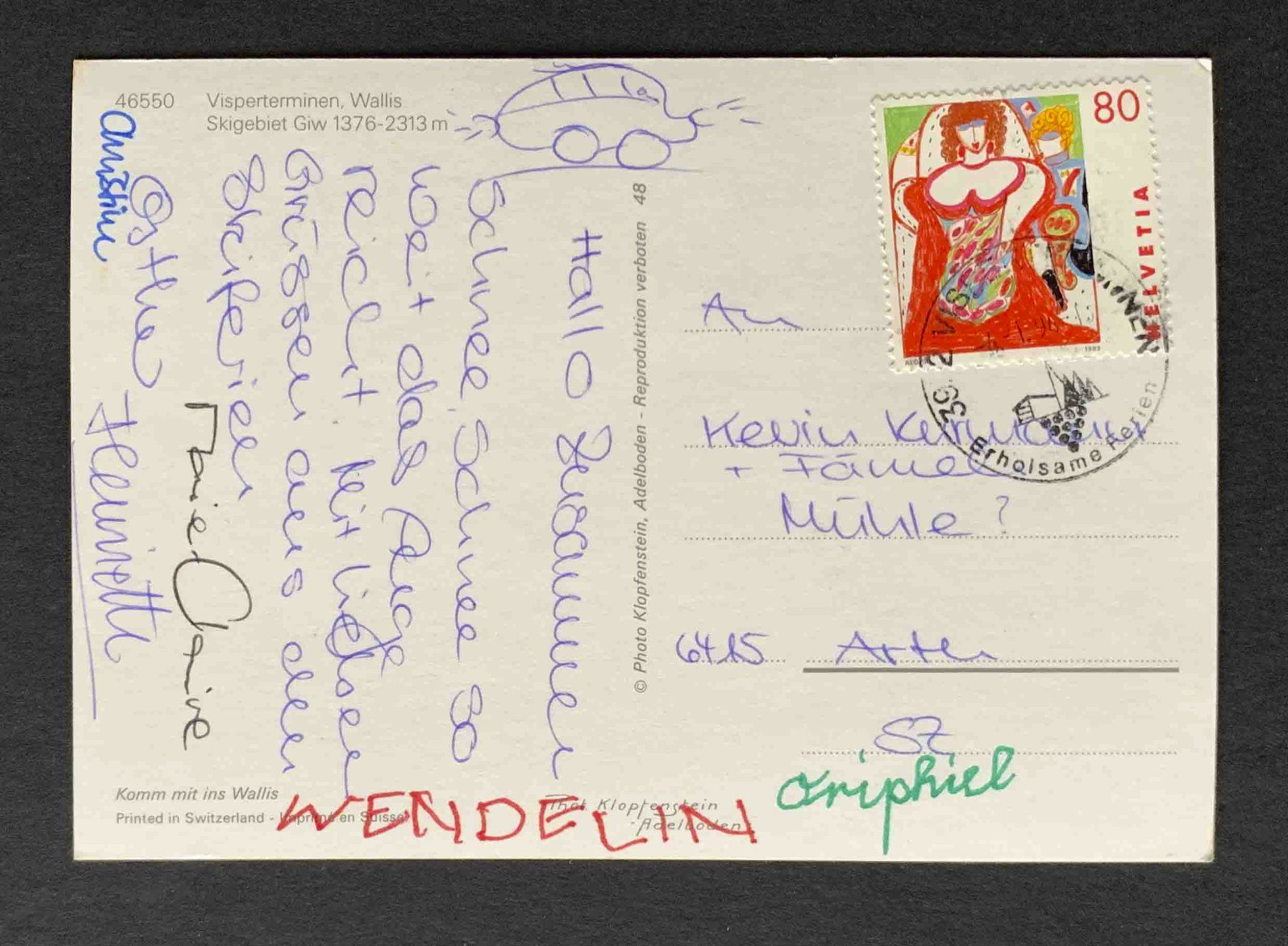Cartes postales: AK Visperterminen VS Skigebiet – D'occasion à Goldau par artelier1 1