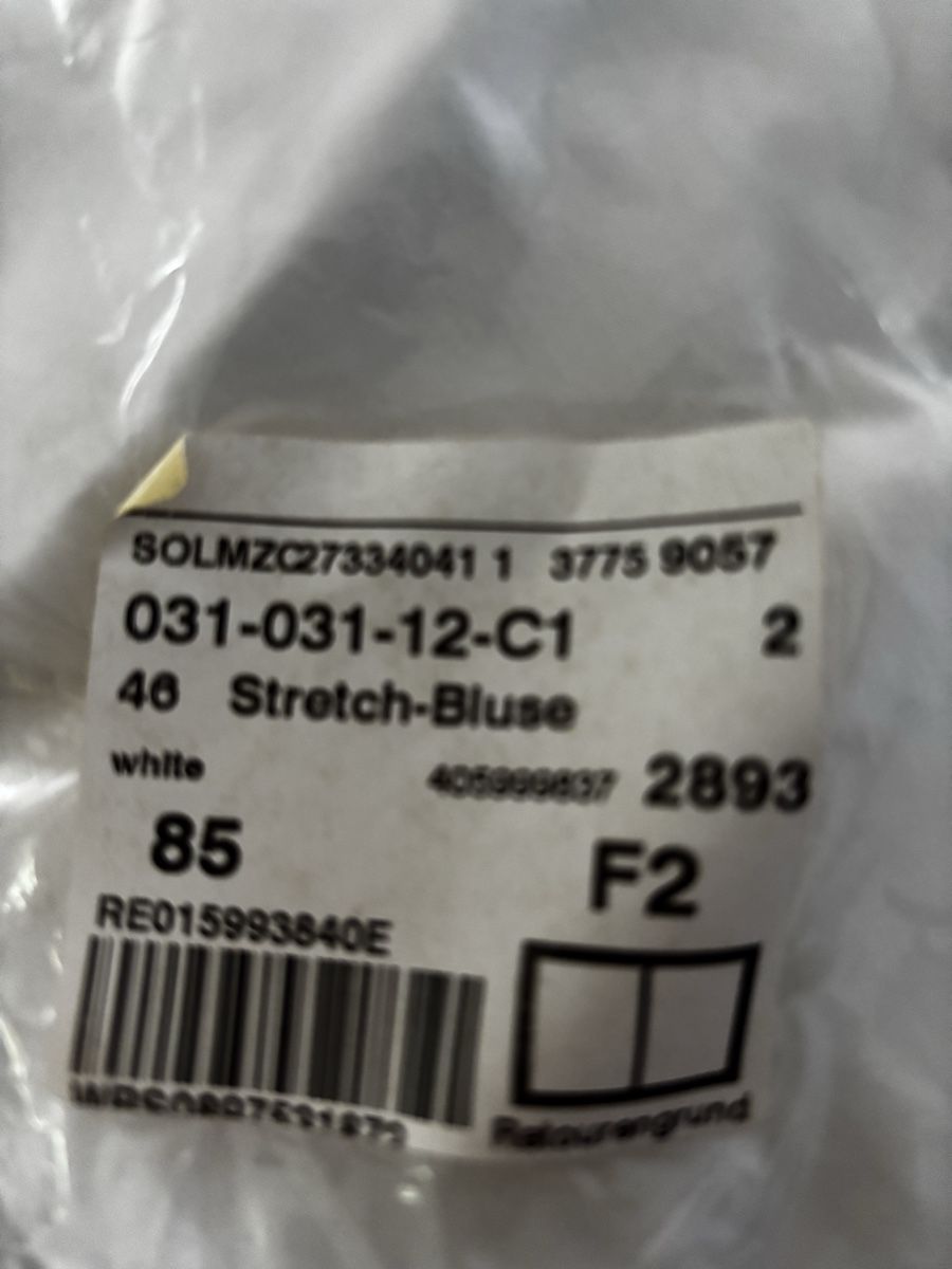 S.Oliver Camicette: S. Oliver weisse Stretch-Bluse Gr. 46 neu – Nuovo e nell'imballaggio originale da Rümlingen venduto da Mmoni 2