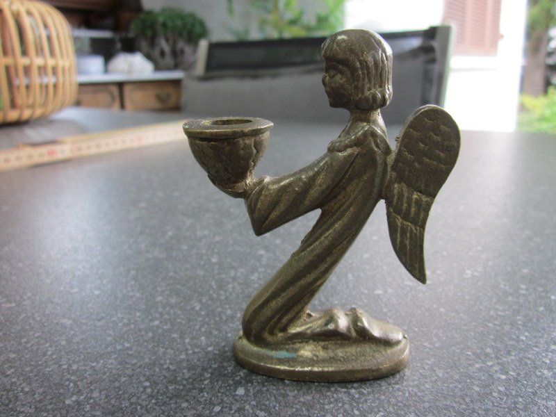 Kerzenständer: Vintage Messing Kerzenhalter Engel – Gebraucht aus Bischofszell von raika