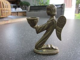 Vintage Messing Kerzenhalter Engel