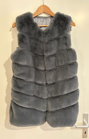 Gilet en fausse fourrure gris TU