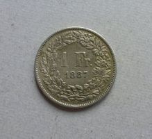 Schweiz ++ 1.- Franken 1887, gute Erhaltung