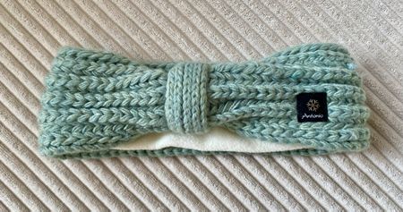 Antonio Stirnband Grün Strick Winter Mütze Fleece NEU