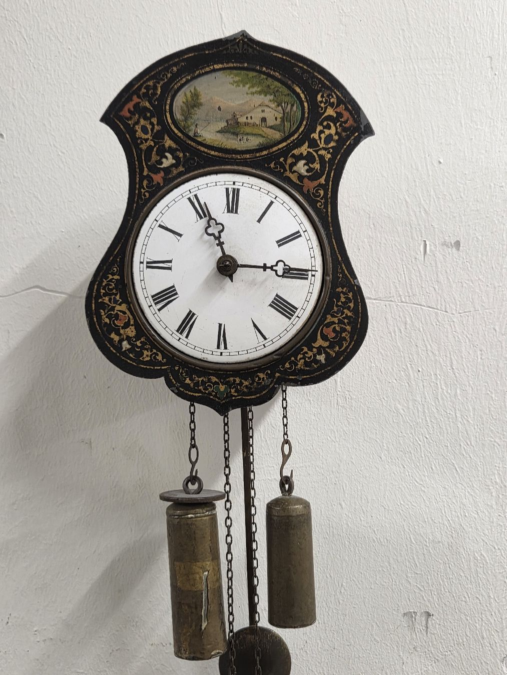 Stand- & Wanduhren: Antike Wanduhr,  bemalt – Gebraucht aus Dietikon von Allegra34 3