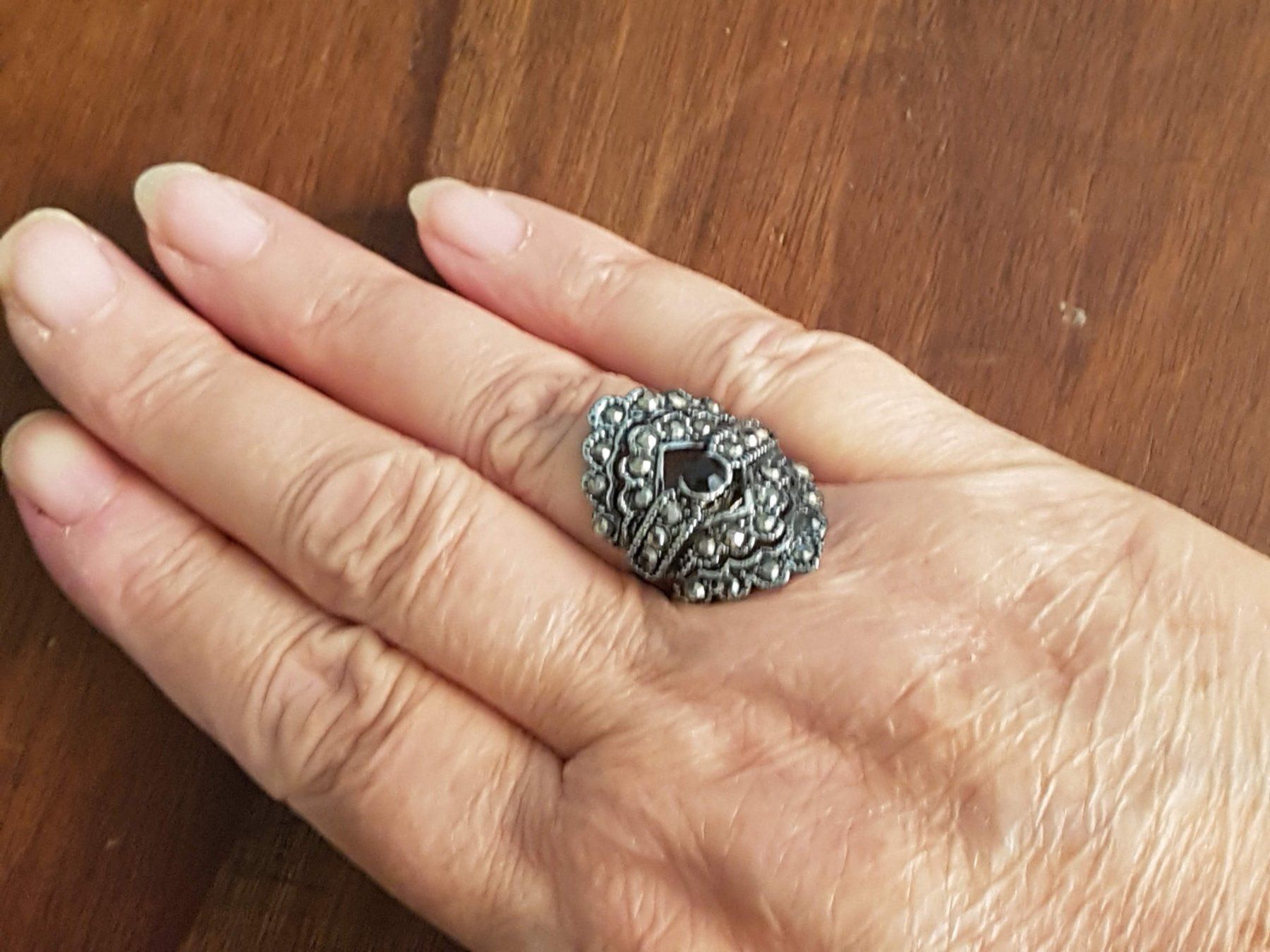 Anelli: Ring Mittelalter medieval, facettiert verstellbar, silberf. – Usato da Ettingen venduto da Maranathatalitha 3