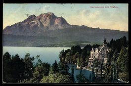 AK Hertenstein, Hotel mit Pilatus, 1913
