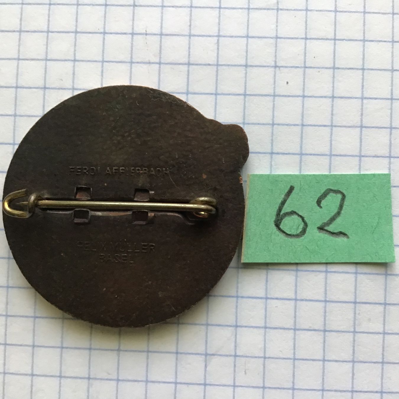 Basler Placchette & Badge: Baslerfasnachtsplaketten Kupfer 1962 – Usato da Arlesheim venduto da printz01 1