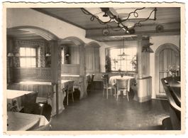 Ansichtskarte Aarberg, Restaurant Bahnhof (Innenansicht)