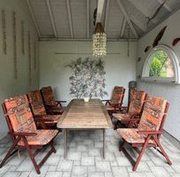 Gartentisch mit 6 Stühlen, Holz, Top Zustand für Sommer!