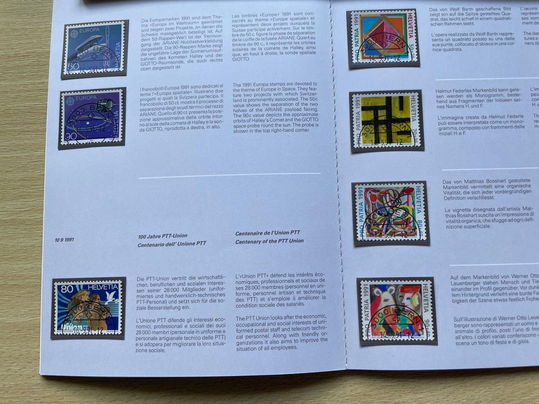 Tutti i francobolli: Carnet timb. 1991 prix poste 23.- SBK 51.- – Usato da Sonceboz-Sombeval venduto da Comment2 2