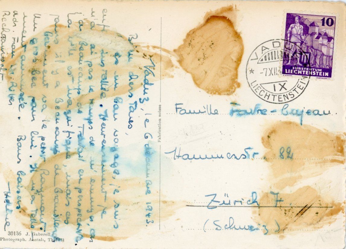 Cartoline postali: Vaduz  FL       um 1943 – Usato da Brig venduto da Valcards54 1