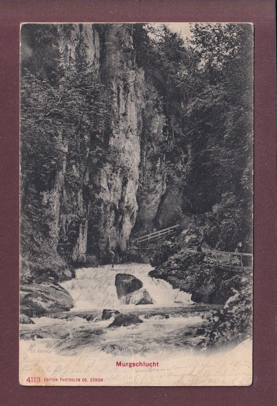 Ansichtskarten: MURGSCHLUCHT - 1907 – Gebraucht aus Pully von nicecards