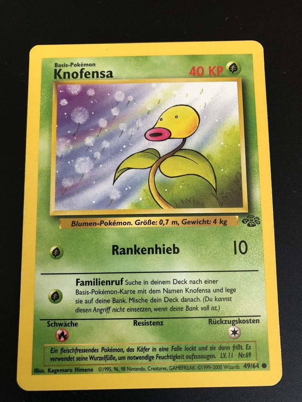 Pokémon Carte collezionabili: Knofensa Dschungel Set 49/64 – Usato da Windisch venduto da sevenless91