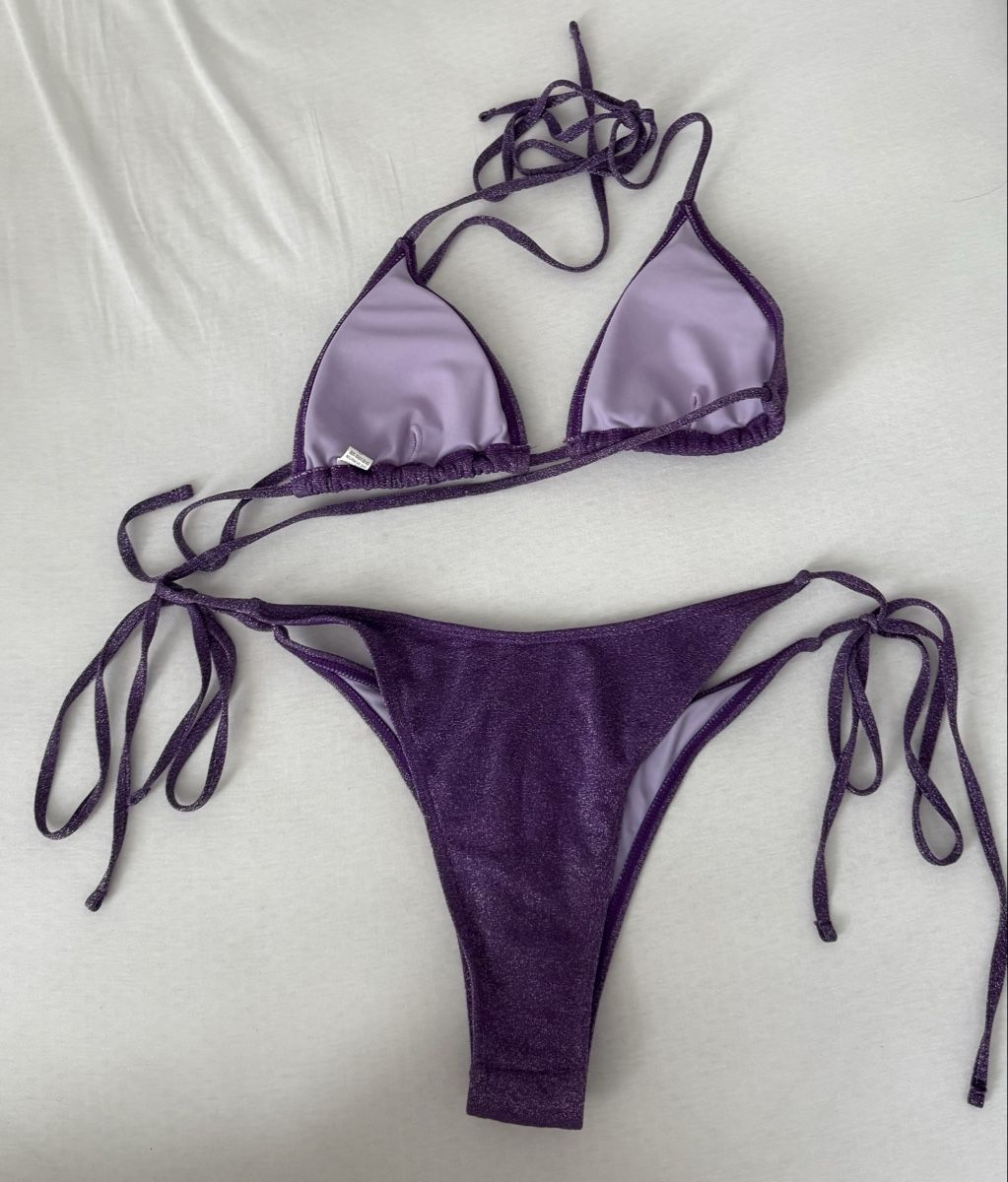 Costumi da bagno & Bikini: Bikini Set Purple Glitter M – Nuovo (secondo la descrizione) da Buchs AG venduto da sxf96 3