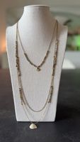 Collier multi-rangs doré RS avec perles état neuf